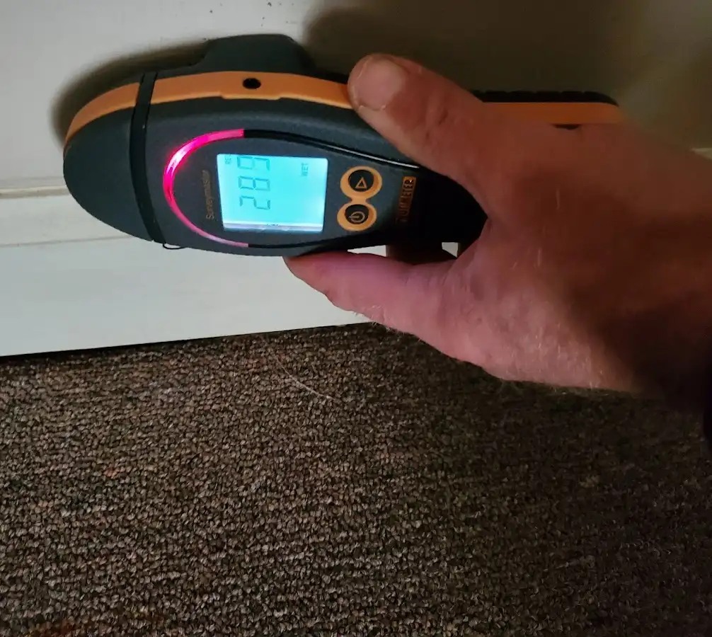 Moisture detection at baseboard during Mold Inspection & Testing in Barberton